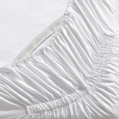 Pure Parima Egyptian Cotton Sheets Ultra Percale Fitted Sheet#color_white