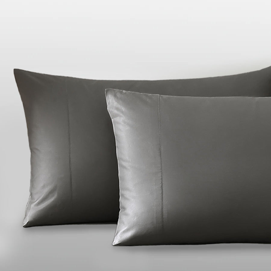 Pure Parima Egyptian Cotton Sheets Ultra Sateen Pillowcase Set | Hotel Collection#color_charcoal