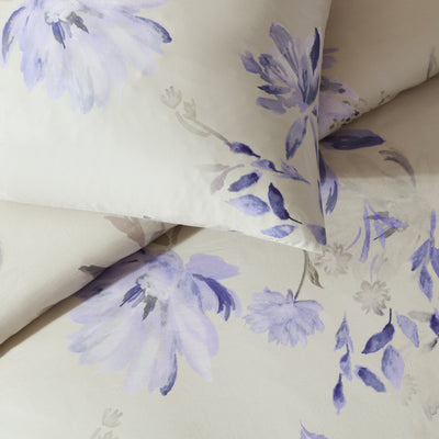 egyptian cotton printed sateen duvet cover set #color_lavender-linens