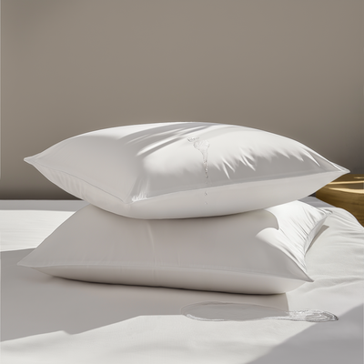 pure parima antimicrobial and water resistant egyptian cotton pillow protector cover set