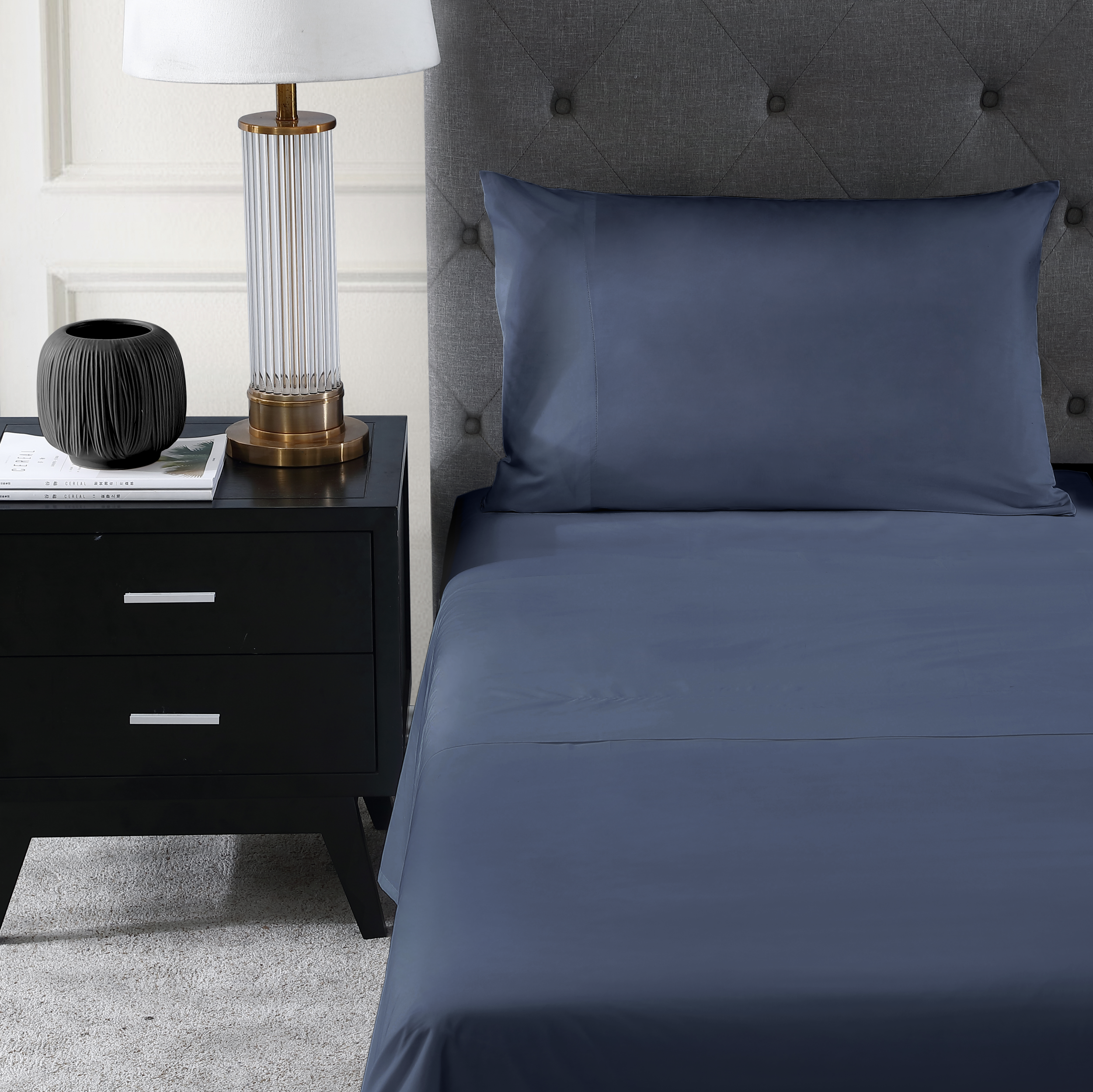 Pure Parima Egyptian Cotton Sheets Ultra Percale Sheet Set#color_slate