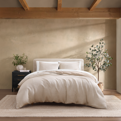 pure parima textured linen duvet cover 